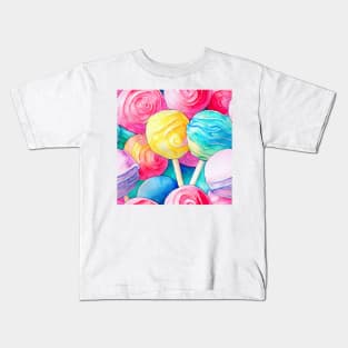 Watercolor lollipop pattern Kids T-Shirt